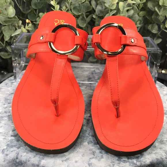 🧡NY&C Bright Orange🧡 Dressy & Decorative Thong Sandals Women’s 10M☀️Like NEW☀️ - Picture 3 of 11